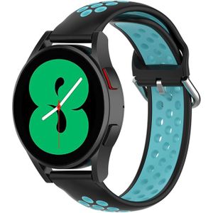 Samsung Siliconen sportbandje met gesp - Zwart + blauw - Samsung Galaxy Watch 4 - 40mm / 44mm - Samsung bandje