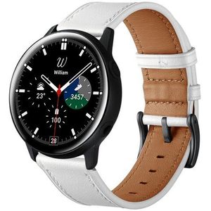 Samsung lederen bandje - Wit - Samsung Galaxy Watch Active 2