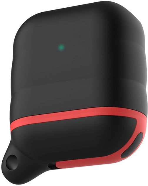 Apple AirPods 1/2 hoesje siliconen waterproof series - soft case - zwart + rood