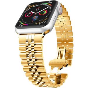 Metalen schakelband - Goud - Geschikt voor Apple watch 42mm / 44mm / 45mm / 49mm