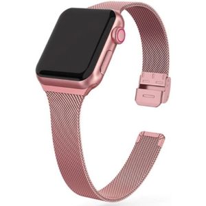 Apple watch Milanese slim fit bandje - Rosé goud - Geschikt voor Apple Watch 38mm / 40mm / 41mm - Apple watch bandjes