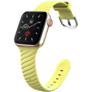 Apple watch Siliconen 'Twist' bandje - Geel - Geschikt voor Apple Watch 44mm / 45mm / 46mm / 49mm - Apple watch bandjes