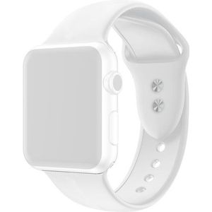 Apple watch Siliconen sportbandje - Wit - Dubbele druksluiting - Geschikt voor Apple Watch 42mm / 44mm / 45mm / 49mm - Apple watch bandjes