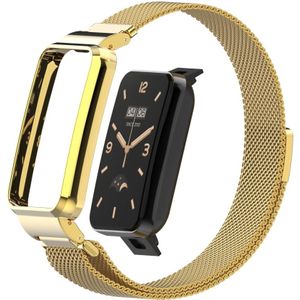 Milanese loop bandje met case - Goud - Xiaomi Smart Band 7 Pro