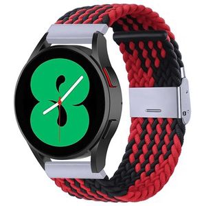 Braided nylon bandje - Rood / zwart - Huawei Watch GT 2 & GT 3 - 42mm