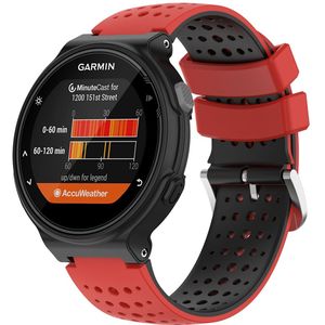 Garmin Siliconen Dot Pattern bandje - Rood + zwart - Garmin Forerunner 220 / 230 / 235 / 620 / 630 / 735 (XT)