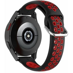 Samsung Siliconen sportbandje met gesp - Zwart + rood - Samsung Galaxy Watch - 46mm