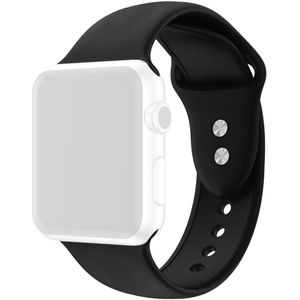 Siliconen sportbandje - Zwart - Dubbele druksluiting - Geschikt voor Apple Watch 38mm / 40mm / 41mm