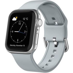 Apple watch Soft siliconen bandje met gespsluiting - Grijs - Geschikt voor Apple Watch 38mm / 40mm / 41mm - Apple watch bandjes