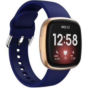 Fitbit Versa 3 & 4 / Sense 1 & 2  - Siliconen bandje - Donkerblauw