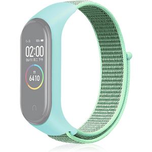 Nylon Geweven Bandje Xiaomi Mi Band 3 / 4 / 5 / 6 / 7 - Mintgroen