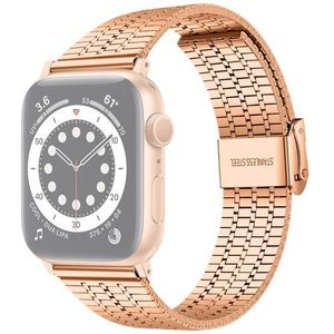 Apple watch Metalen bandje - Rosé goud - Geschikt voor Apple watch 42mm / 44mm / 45mm / 49mm