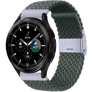 Samsung Braided nylon bandje - Donkergroen - Samsung Galaxy Watch 4 Classic - 42mm / 46mm