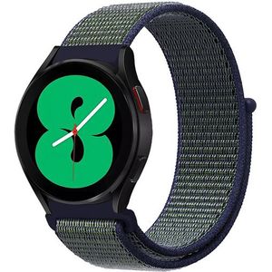 Samsung Sport Loop nylon bandje - Blauw met groene band - Samsung Galaxy watch 7 / Galaxy Watch FE - 40mm & 44mm - Samsung bandje