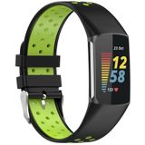 FitBit Charge 5 Sportbandje met gesp - Zwart / groen - Tweekleurig - Maat: L