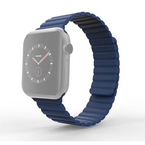 Apple watch Siliconen Loop bandje - Donkerblauw - Geschikt voor Apple Watch 38mm / 40mm / 41mm - Apple watch bandjes