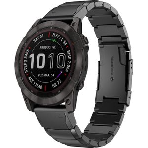 Stainless steel schakelband - Zwart - Garmin Fenix 7X / 6X / 5X