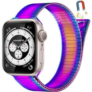 Magnetische stalen band - Zeer sterke magneet - Multicolor - Geschikt voor Apple Watch 42mm / 44mm / 45mm / 49mm