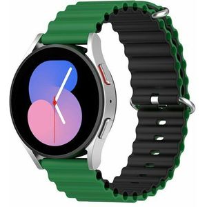 Ocean Style siliconen bandje - Groen / zwart - Huawei Watch GT 2 / GT 3 / GT 4 - 46mm
