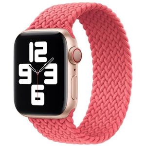 Apple watch Braided Solo Loop nylon bandje - Maat: S - Roze - Geschikt voor Apple Watch 42mm / 44mm / 45mm / 49mm - Apple watch bandjes