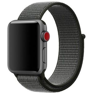 Sport Loop nylon bandje - Grijs met donkergroen - Geschikt voor Apple Watch 42mm / 44mm / 45mm / 49mm