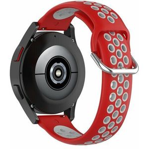 Samsung Siliconen sportbandje met gesp - Rood + grijs - Samsung Galaxy Watch 6 - 40mm & 44mm