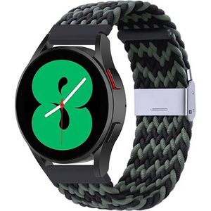 Braided nylon bandje - Groen / zwart - Huawei Watch GT 2 / GT 3 / GT 4 - 46mm
