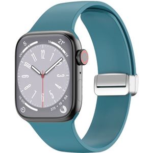 Apple watch Siliconen bandje - Folding Buckle - Cyaan - Geschikt voor Apple Watch 38mm / 40mm / 41mm - Apple watch bandjes