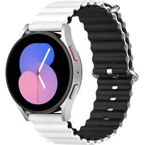 Samsung Ocean Style bandje - Wit / zwart - Samsung Galaxy Watch 4 - 40mm & 44mm