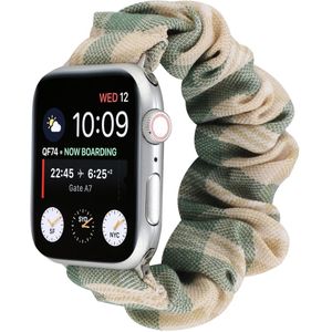 Elastisch scrunchie nylon bandje - Khaki / Groen - Geschikt voor Apple Watch 38mm / 40mm / 41mm