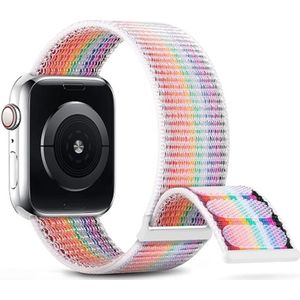 Apple watch Nylon sport loop band - Multicolor - Extra sterke klittenbandsluiting - Geschikt voor Apple Watch 38mm / 40mm / 41mm - Apple watch bandjes