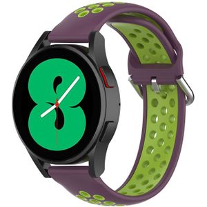 Samsung Siliconen sportbandje met gesp - Paars + groen - Samsung Galaxy Watch 4 - 40mm / 44mm