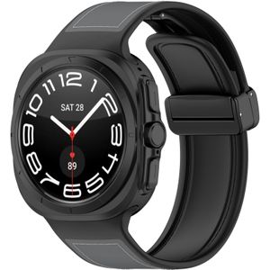 Samsung Hybrid leer + siliconen band - Grijs - Samsung Galaxy Watch Ultra 47mm - Samsung bandje