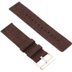 Fitbit Canvas nylon bandje Fitbit Versa 1 / 2 & Lite  - Donker Bruin