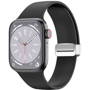 Apple watch Siliconen bandje - Folding Buckle - Zwart - Geschikt voor Apple Watch 38mm / 40mm / 41mm