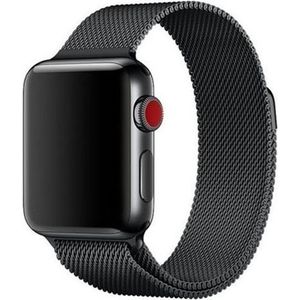 Apple watch Milanese RVS bandje - Zwart - Geschikt voor Apple Watch 38mm / 40mm / 41mm - Apple watch bandjes