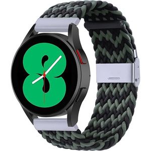 Samsung Braided nylon bandje - Groen / zwart - Samsung Galaxy Watch Active 2 - Samsung bandje