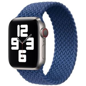 Apple watch Braided Solo Loop nylon bandje - Maat: S - Blauw - Geschikt voor Apple Watch 38mm / 40mm / 41mm - Apple watch bandjes