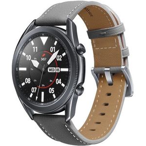 Samsung Premium Leather bandje - Grijs - Samsung Galaxy Watch 5 (Pro) - 40mm / 44mm / 45mm