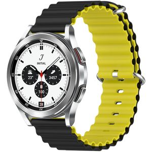 Samsung Ocean Style bandje - Zwart / geel - Samsung Galaxy Watch 4 Classic - 42mm & 46mm