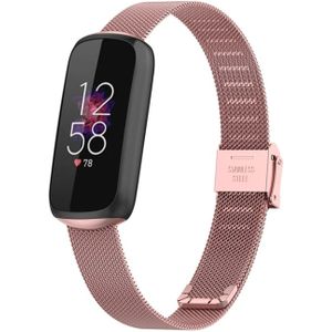 Fitbit Luxe - Milanese bandje met klemsluiting - Rosé goud