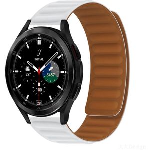 Samsung Siliconen Loop bandje - Wit - Samsung Galaxy Watch 4 Classic - 42mm / 46mm