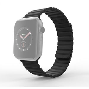 Apple watch Siliconen Loop bandje - Zwart - Geschikt voor Apple Watch 38mm / 40mm / 41mm