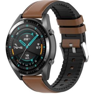 leer + siliconen bandje - Bruin - Xiaomi Mi Watch / Xiaomi Watch S1 / S1 Pro / S1 Active / Watch S2