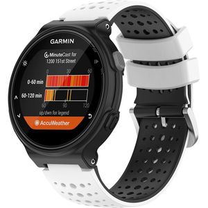 Garmin Siliconen Dot Pattern bandje - Wit + zwart - Garmin Forerunner 220 / 230 / 235 / 620 / 630 / 735 (XT)