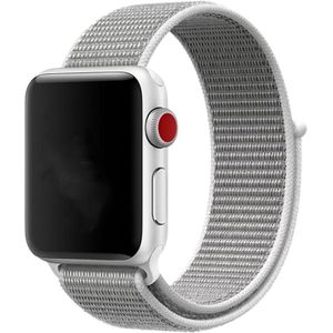 Apple watch Sport Loop nylon bandje - Licht grijs - Geschikt voor Apple Watch 38mm / 40mm / 41mm - Apple watch bandjes