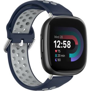 Fitbit Versa 3 & 4 / Sense 1 & 2 - Sport editie - Large - Donkerblauw + grijs