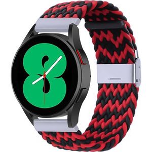 Samsung Braided nylon bandje - Rood / zwart - Samsung Galaxy Watch 5 (Pro) - 40mm / 44mm / 45mm