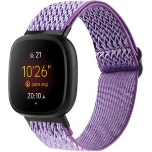 Fitbit Versa 3/4 & Sense 1/2 Nylon loop bandje - Paars