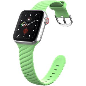 Siliconen 'Twist' bandje - Groen - Geschikt voor Apple Watch 42mm / 44mm / 45mm / 49mm